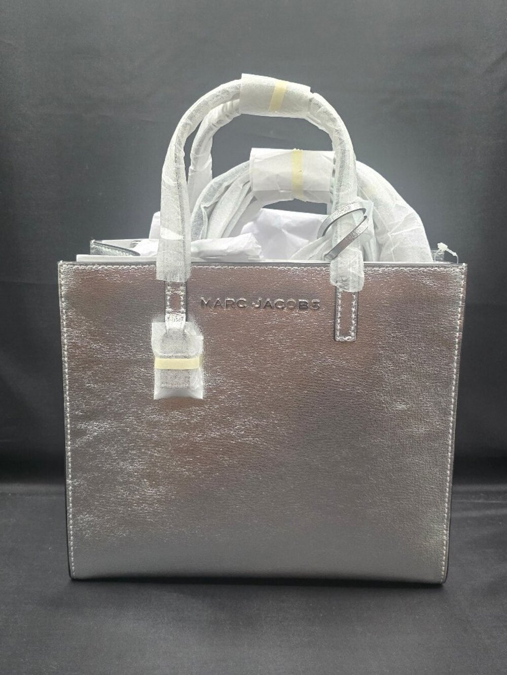 Marc Jacobs Mini Grind Crossbody Tote Silver